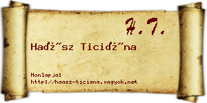 Haász Ticiána névjegykártya